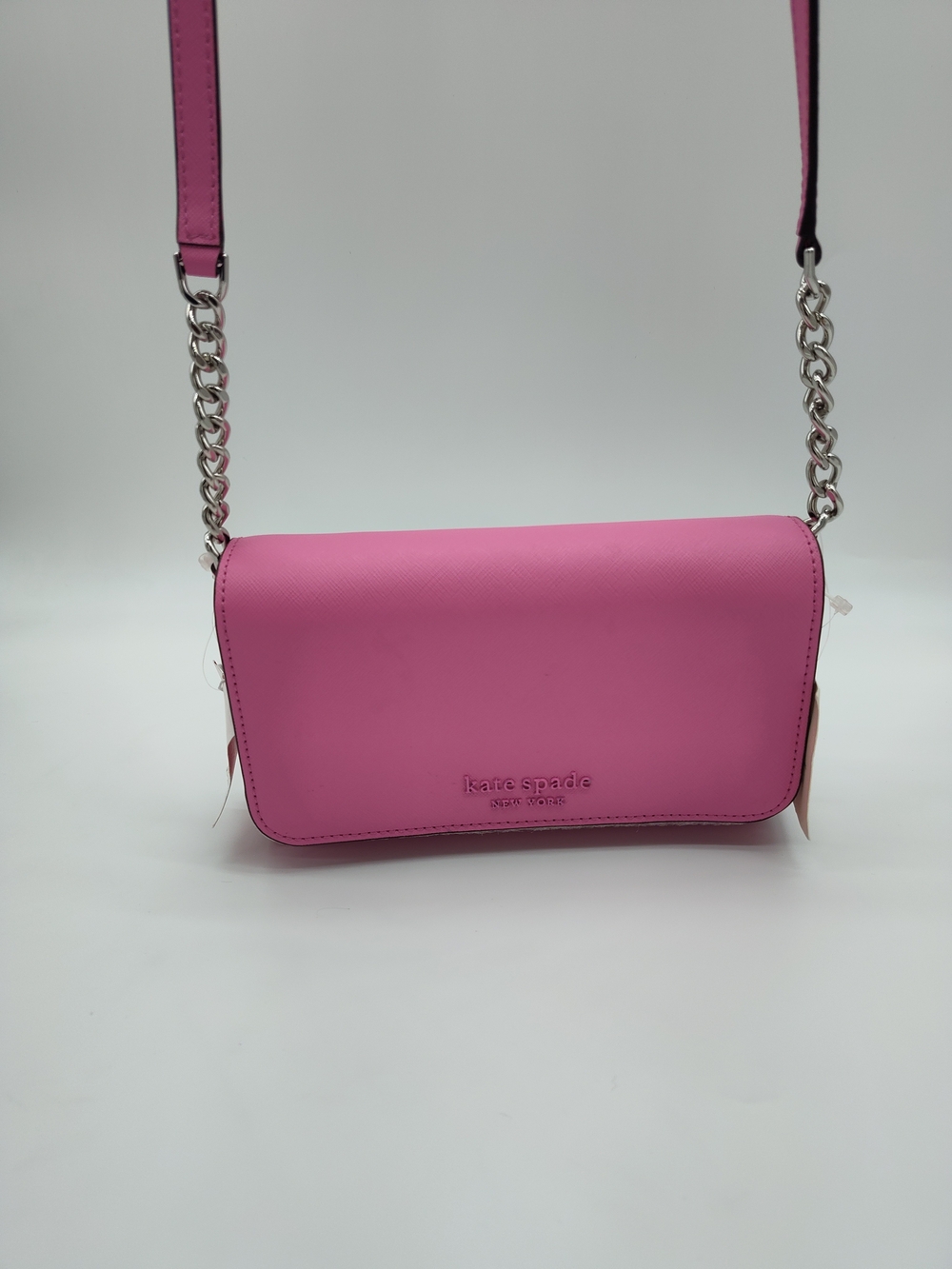 KATE SPADE Cameron Small Flap Crossbody Bright Peony Pink Leather NWT